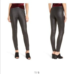 Trouve faux leather moto leggings.